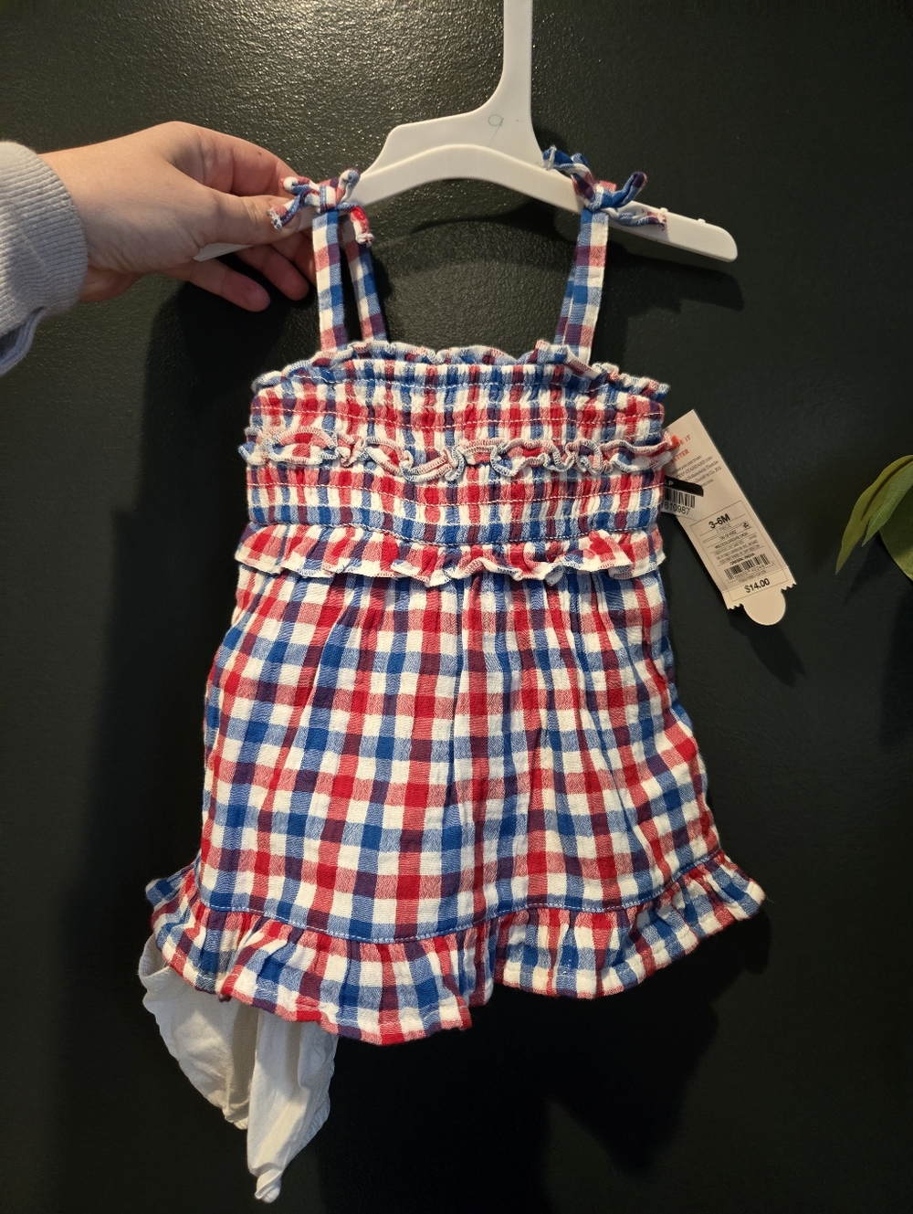 Red, White & Blue Plaid Baby Dress Nwt 3-6 Months